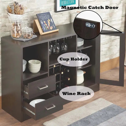 Espresso Finish Wine Cabinet