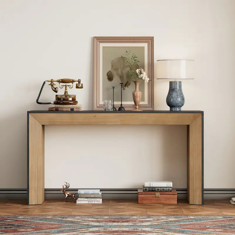 Christopher Knight Home - Mirod Elegant Console Table with Fireplace-Inspired Design and Wood Veneer Top