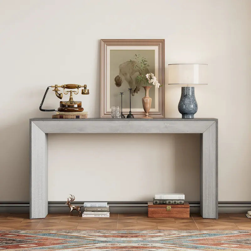 Christopher Knight Home - Mirod Elegant Console Table with Fireplace-Inspired Design and Wood Veneer Top
