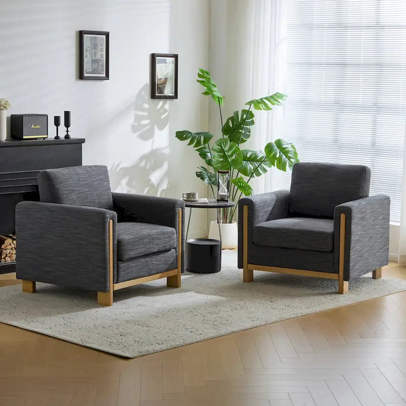 Christopher Knight Home - Harmonia Upholstered Armchair with Solid Wood Frame and Plush Cushioning