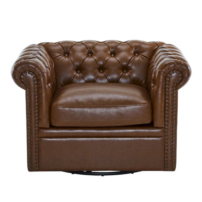 Christopher Knight Home - Chesterfield Swivel Club Chair with Deep Button Tufting and 360-Degree Rotation