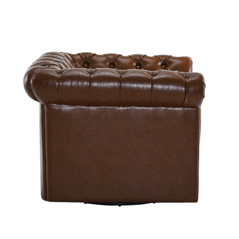 Christopher Knight Home - Chesterfield Swivel Club Chair with Deep Button Tufting and 360-Degree Rotation
