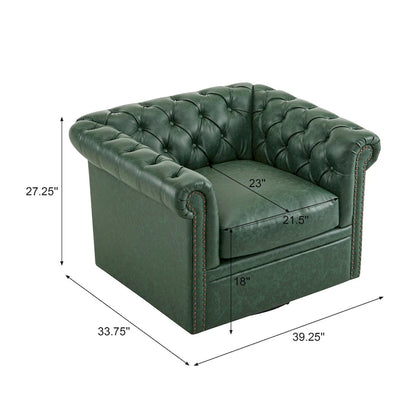Christopher Knight Home - Chesterfield Swivel Club Chair with Deep Button Tufting and 360-Degree Rotation