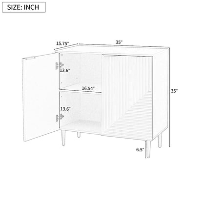 Christopher Knight Home - Mirod Set of 2 Modern Side Cabinets with Adjustable Shelves and Geometric Door Design