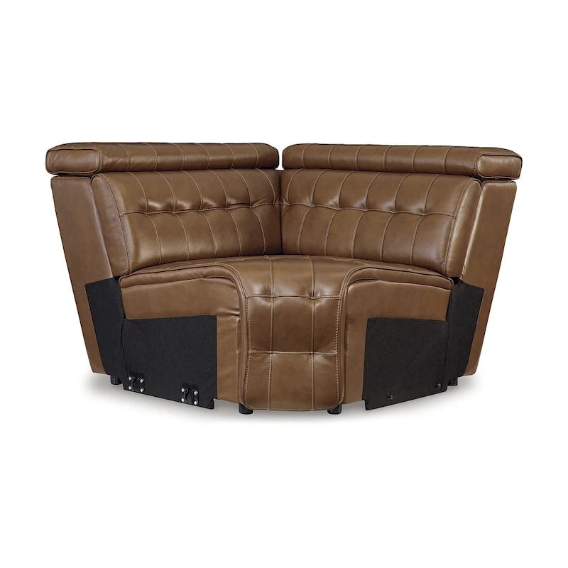 Signature Design by Ashley Temppton Medium Brown 6-Piece Power Reclining Sectional - 124W x 110D x 34H