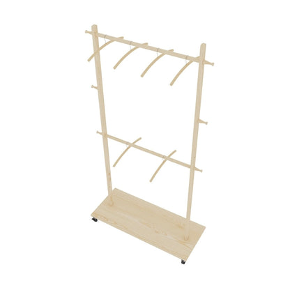 Simple Style Garment Rack with Freestanding Single Rod, Multifunctional Design, Adjustable NonSlip Feet, for Bedroom, Black