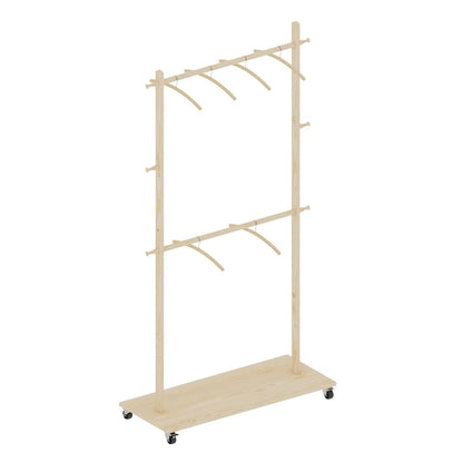 Simple Style Garment Rack with Freestanding Single Rod, Multifunctional Design, Adjustable NonSlip Feet, for Bedroom, Black