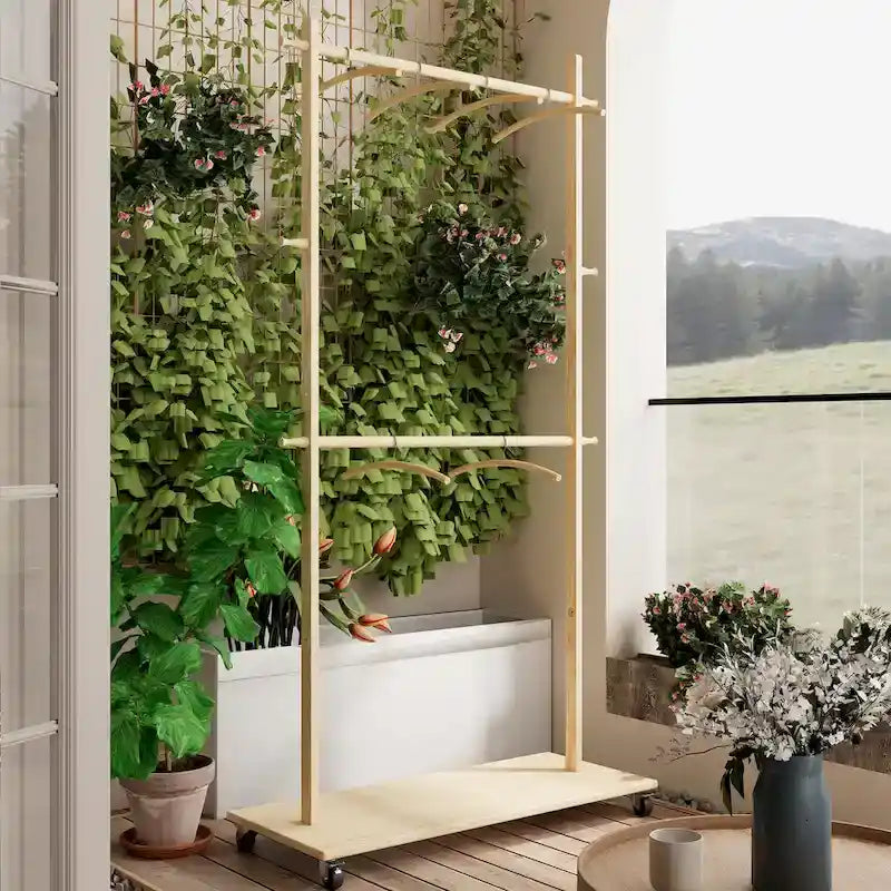 Simple Style Garment Rack with Freestanding Single Rod, Multifunctional Design, Adjustable NonSlip Feet, for Bedroom, Black