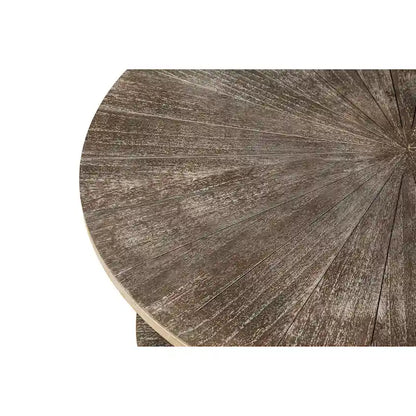 31.5 Farmhouse Round Coffee Table with 2-Tier Storage &amp; Metal Leg