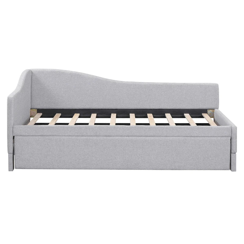 Twin L-Shaped Daybed with Pop-Up Trundle