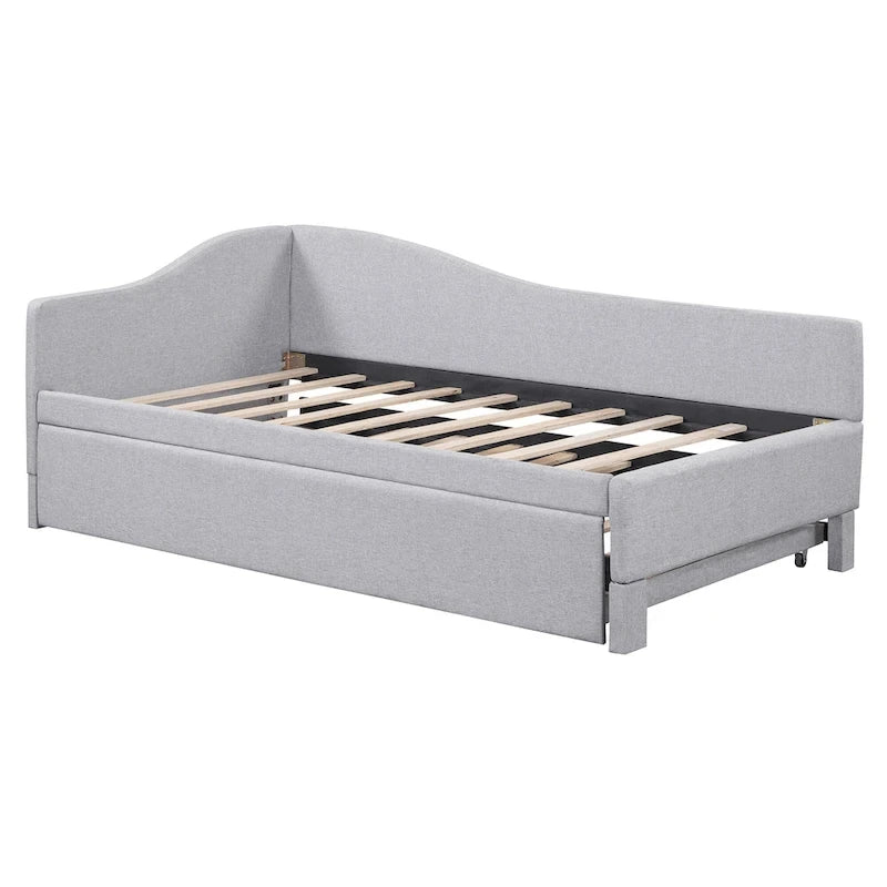 Twin L-Shaped Daybed with Pop-Up Trundle