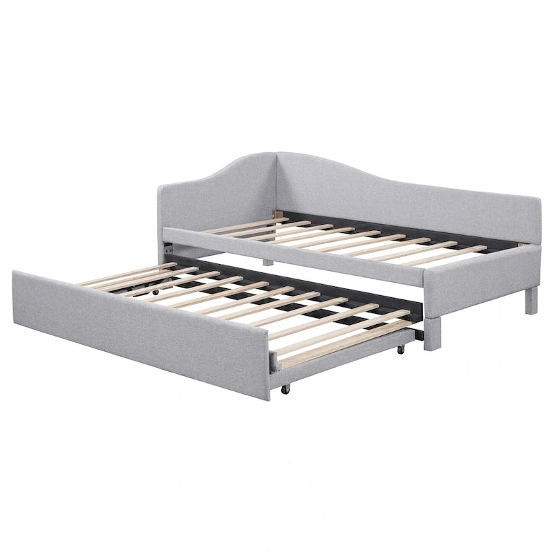 Twin L-Shaped Daybed with Pop-Up Trundle