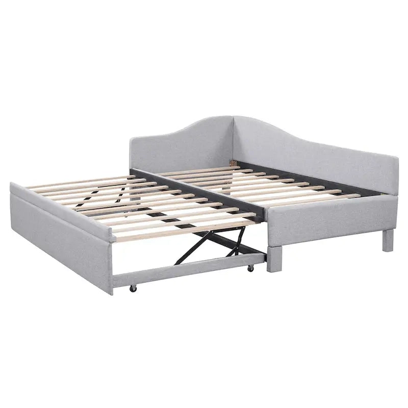 Twin L-Shaped Daybed with Pop-Up Trundle