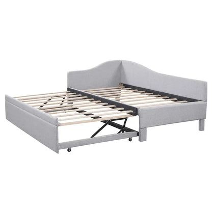 Twin L-Shaped Daybed with Pop-Up Trundle