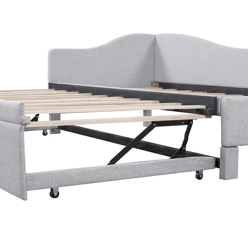 Twin L-Shaped Daybed with Pop-Up Trundle