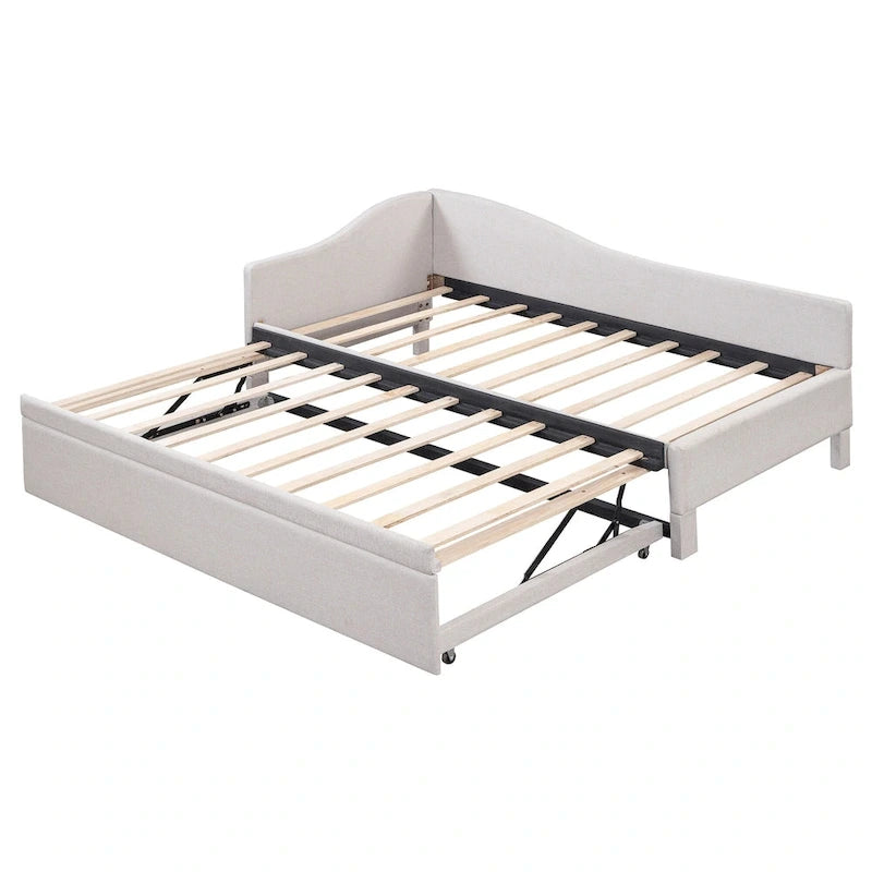 Twin L-Shaped Daybed with Pop-Up Trundle