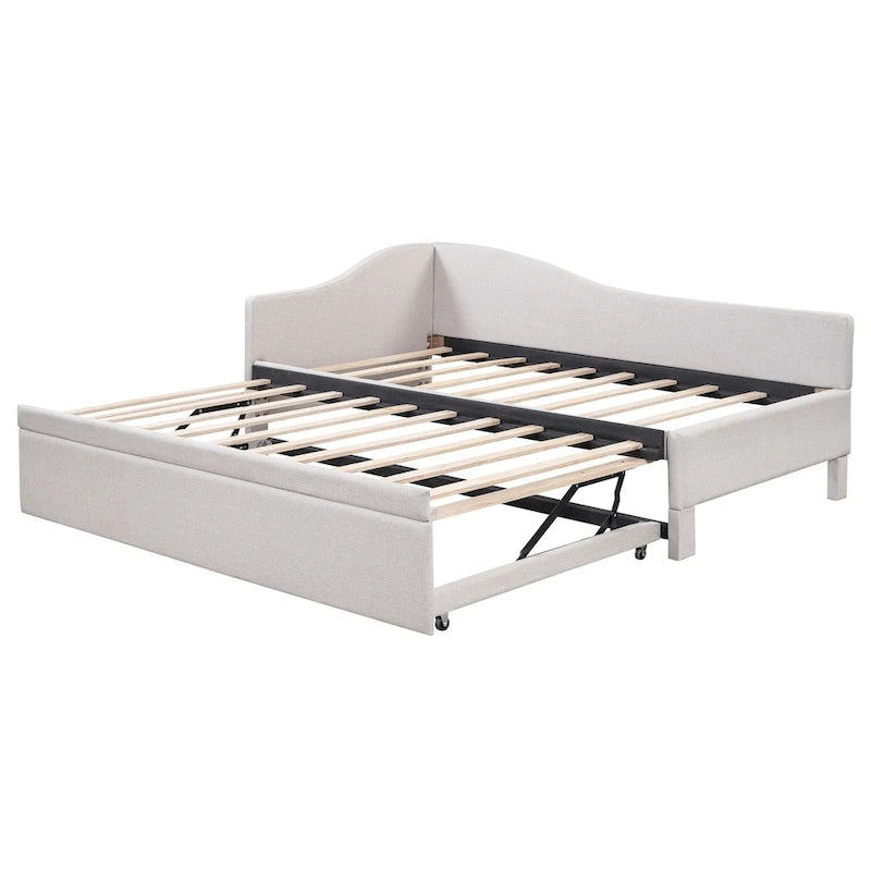 Twin L-Shaped Daybed with Pop-Up Trundle
