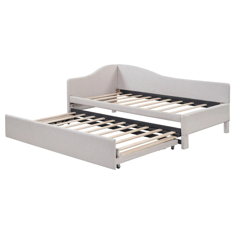 Twin L-Shaped Daybed with Pop-Up Trundle