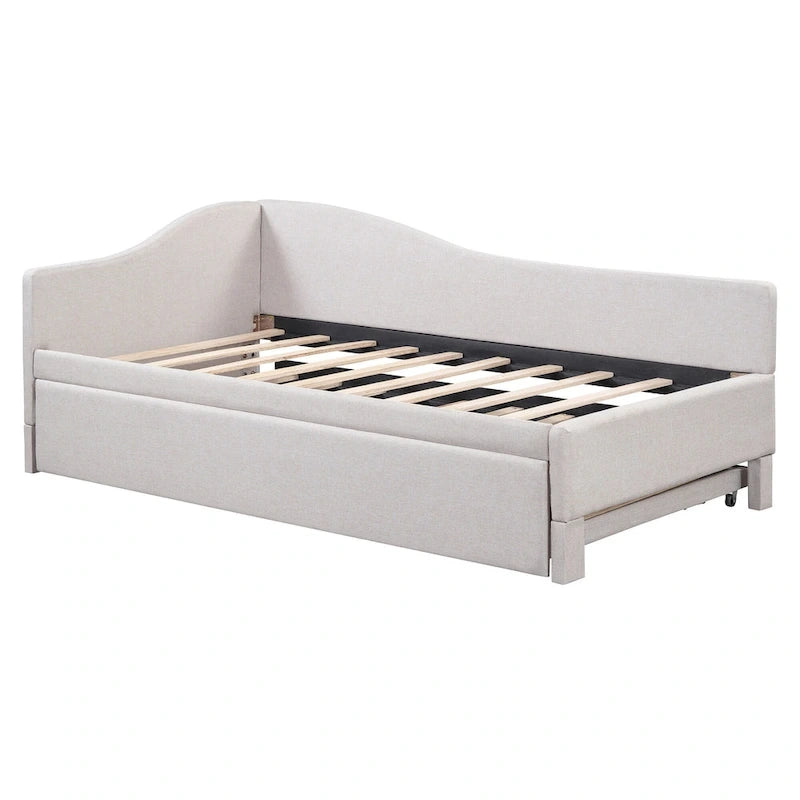 Twin L-Shaped Daybed with Pop-Up Trundle