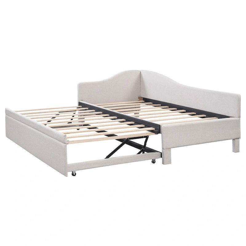 Twin L-Shaped Daybed with Pop-Up Trundle