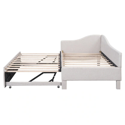 Twin L-Shaped Daybed with Pop-Up Trundle