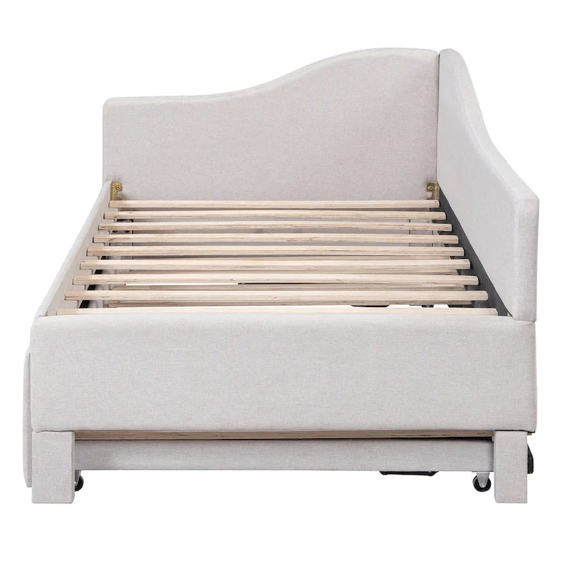 Twin L-Shaped Daybed with Pop-Up Trundle