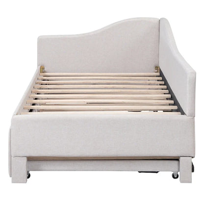 Twin L-Shaped Daybed with Pop-Up Trundle