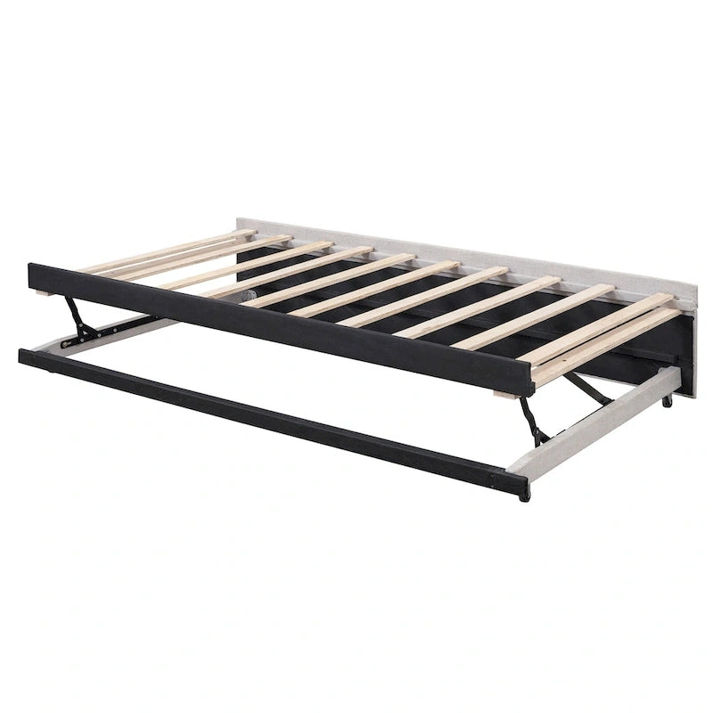 Twin L-Shaped Daybed with Pop-Up Trundle