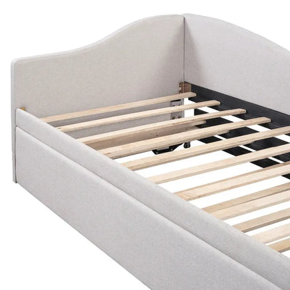 Twin L-Shaped Daybed with Pop-Up Trundle