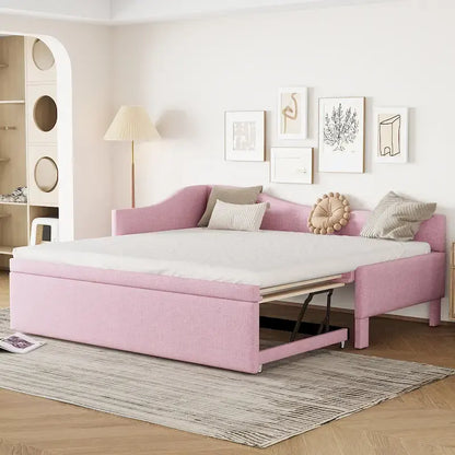 Twin L-Shaped Daybed with Pop-Up Trundle
