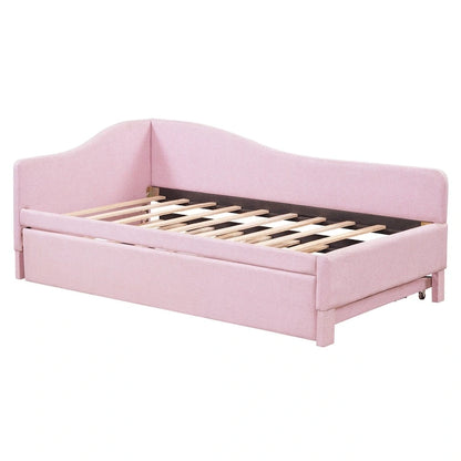 Twin L-Shaped Daybed with Pop-Up Trundle