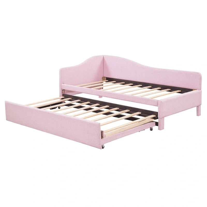 Twin L-Shaped Daybed with Pop-Up Trundle
