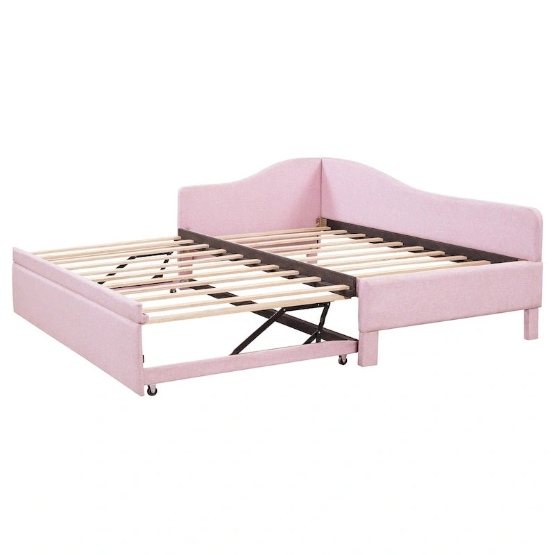 Twin L-Shaped Daybed with Pop-Up Trundle