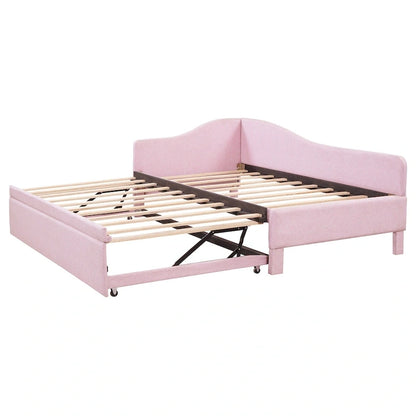 Twin L-Shaped Daybed with Pop-Up Trundle