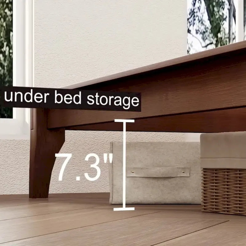 Solid Dry Bamboo Wood Platform Bed Frame by Harper&amp;Bright Designs