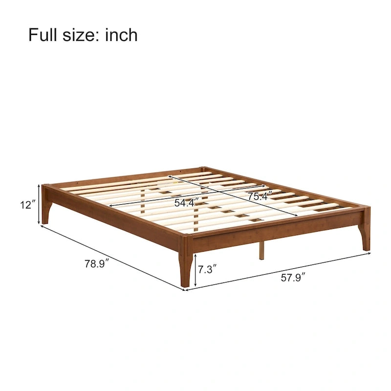 Solid Dry Bamboo Wood Platform Bed Frame by Harper&amp;Bright Designs