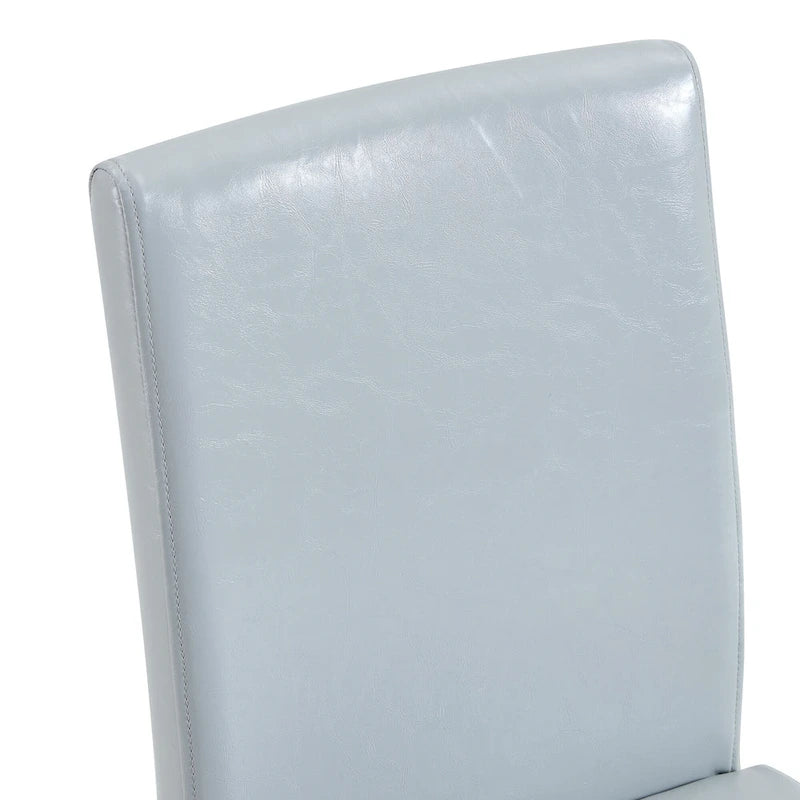 High Back Dining Chair Set of 2 PU Leather Upholstered Chair Living Room Decorative Side Chair Metal Frame Home Chair