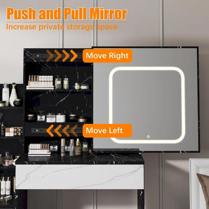 Vanity Desk with Mirror and LED Lights