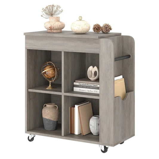 Side Table with Storage - 3 Tier Storage Shelf, Ideal for Small Spaces
