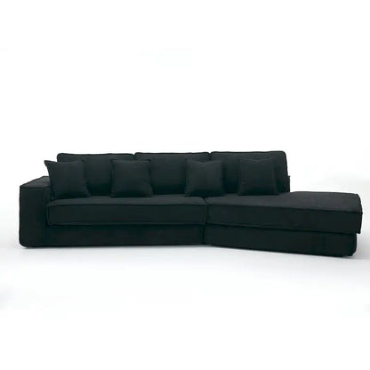 133 Lamb Velvet Convertible Sleeper Sofa with 7 Pillows (3 Back + 4 Throw), Foldable Gaming Bed Design
