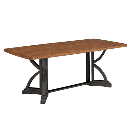 Eleanor 78-inch Oak Top Dining Table with Interlocking Base by iNSPIRE Q Classic