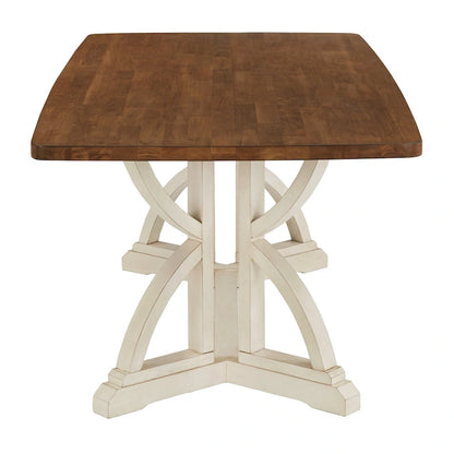 Eleanor 78-inch Oak Top Dining Table with Interlocking Base by iNSPIRE Q Classic