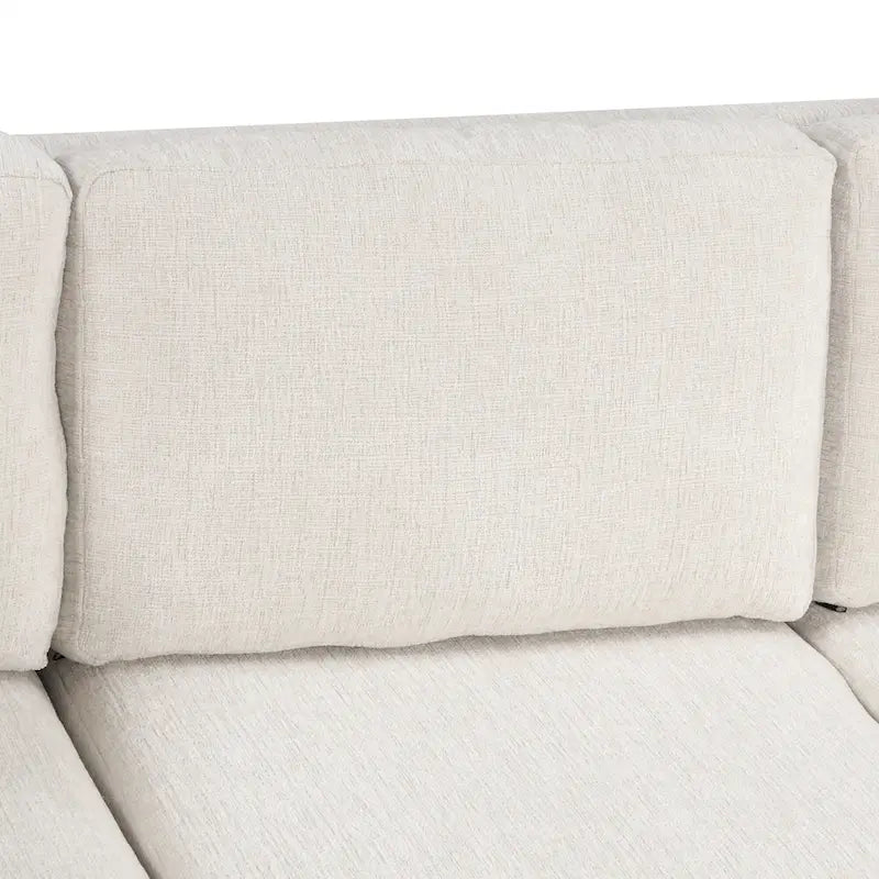 108.6 Chenille U-Shaped Sectional Sofa Bed with USB Ports, Storage Chair, and 3 Back Pillows