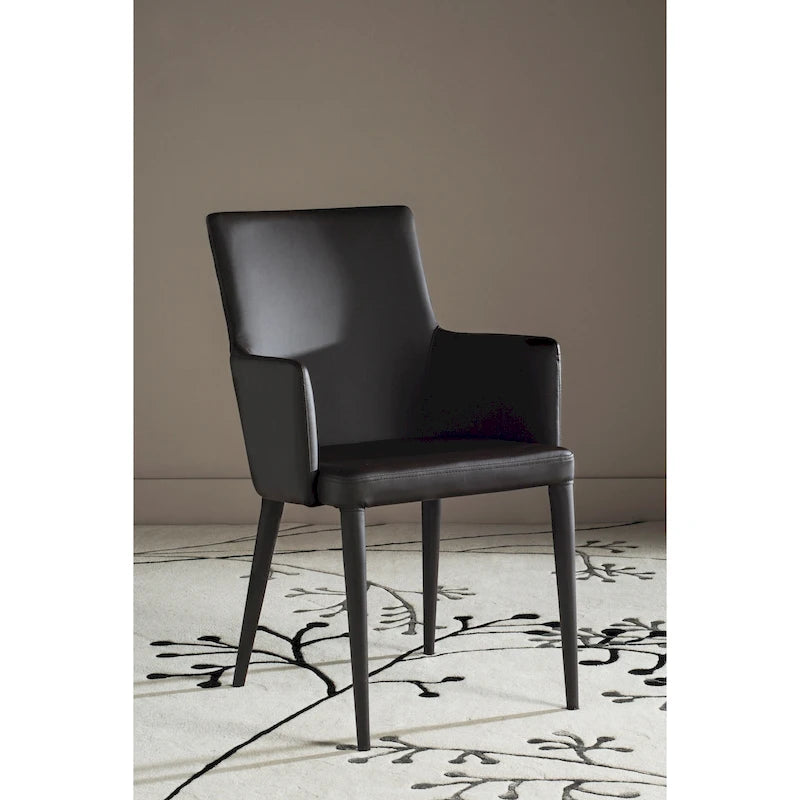 SAFAVIEH Elois Mid-Century Dining Modern White Arm Chair - 23.6 W x 21.6 L x 35.5 H - 24Wx22Dx36H