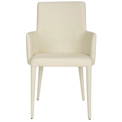 SAFAVIEH Elois Mid-Century Dining Modern White Arm Chair - 23.6 W x 21.6 L x 35.5 H - 24Wx22Dx36H