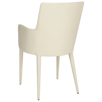 SAFAVIEH Elois Mid-Century Dining Modern White Arm Chair - 23.6 W x 21.6 L x 35.5 H - 24Wx22Dx36H