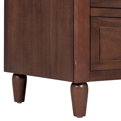 Mid-Century Modern Nightstand, Wooden Lockers with Metal Handle 3 Drawers, Entry Side Table with Solid Wood Legs