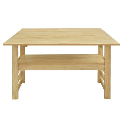 Wood Dining Table Set for 4, Extendable Square Kitchen Table Set with Two Drop Leaves, Storage Shelf and 4 Upholstered Chairs