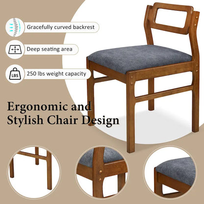 Wood Dining Table Set for 4, Extendable Square Kitchen Table Set with Two Drop Leaves, Storage Shelf and 4 Upholstered Chairs