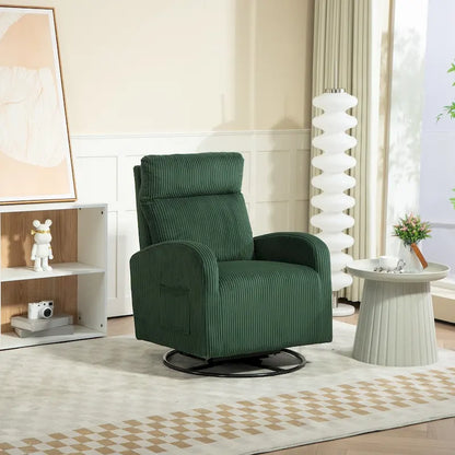 Modern Upholstered Swivel Glider Rocking Chair for Nursery